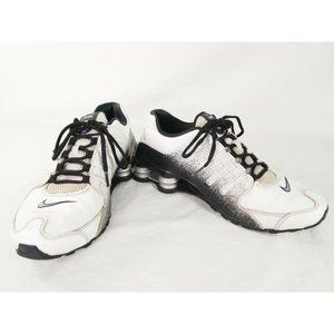 NIKE Shox NZ EU White Metallic Silver Black 501524-103 Men's Size 9.5